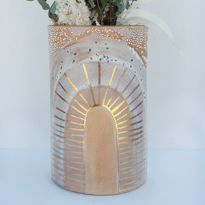 Ceramic Golden Burst Vase