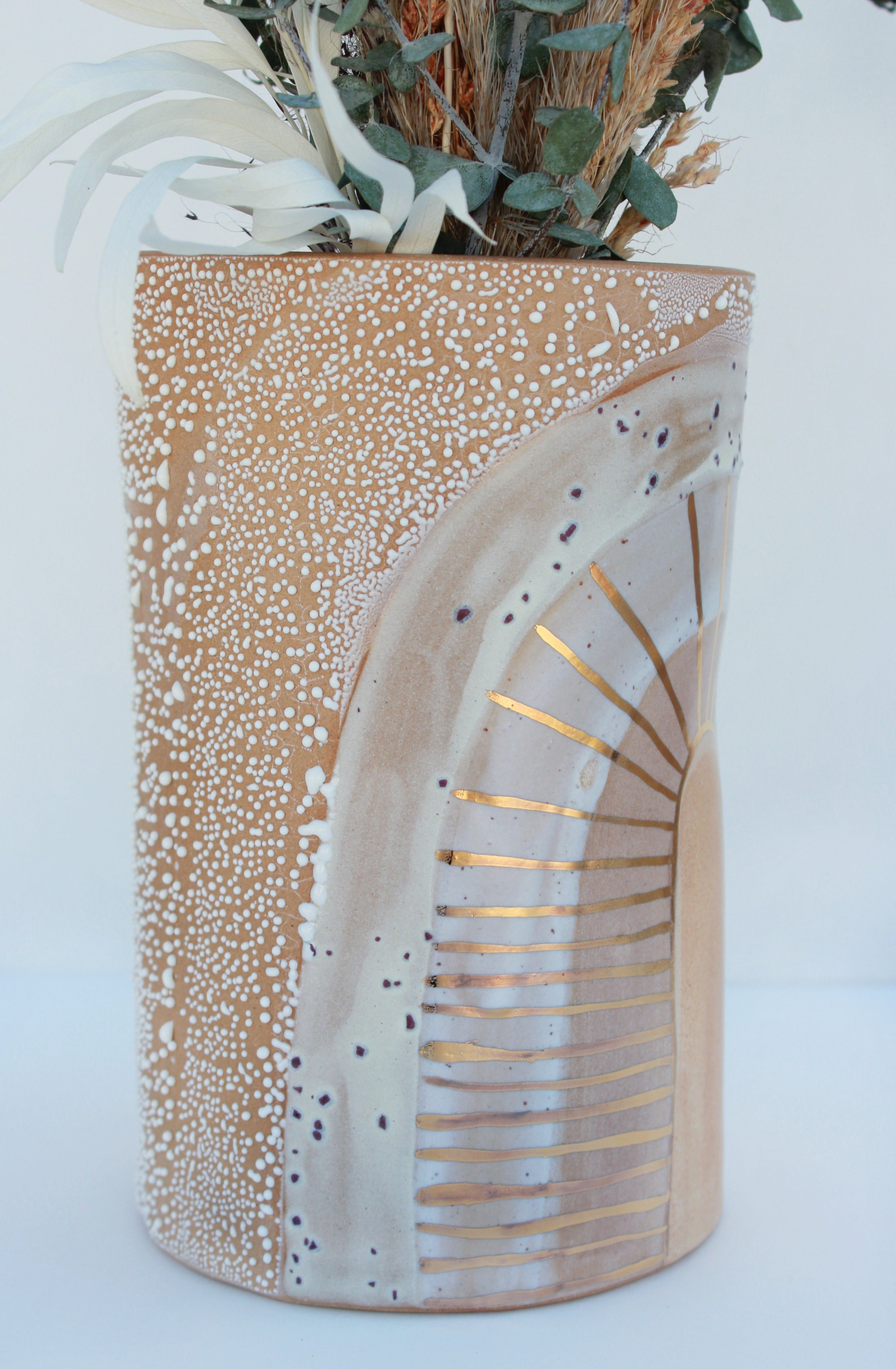 Ceramic Golden Burst Vase